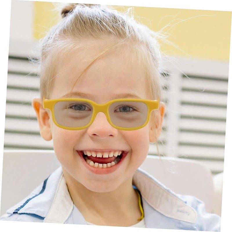 Yellow Plastic Frame 3D Glasses 6 Pack For Kids Family Movie Night Home Theater - Image 5
